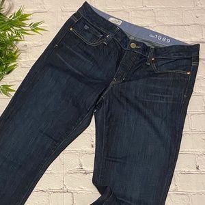 GAP 1969 Dark Wash, Whiskered Boot Cut Jeans - Size 10